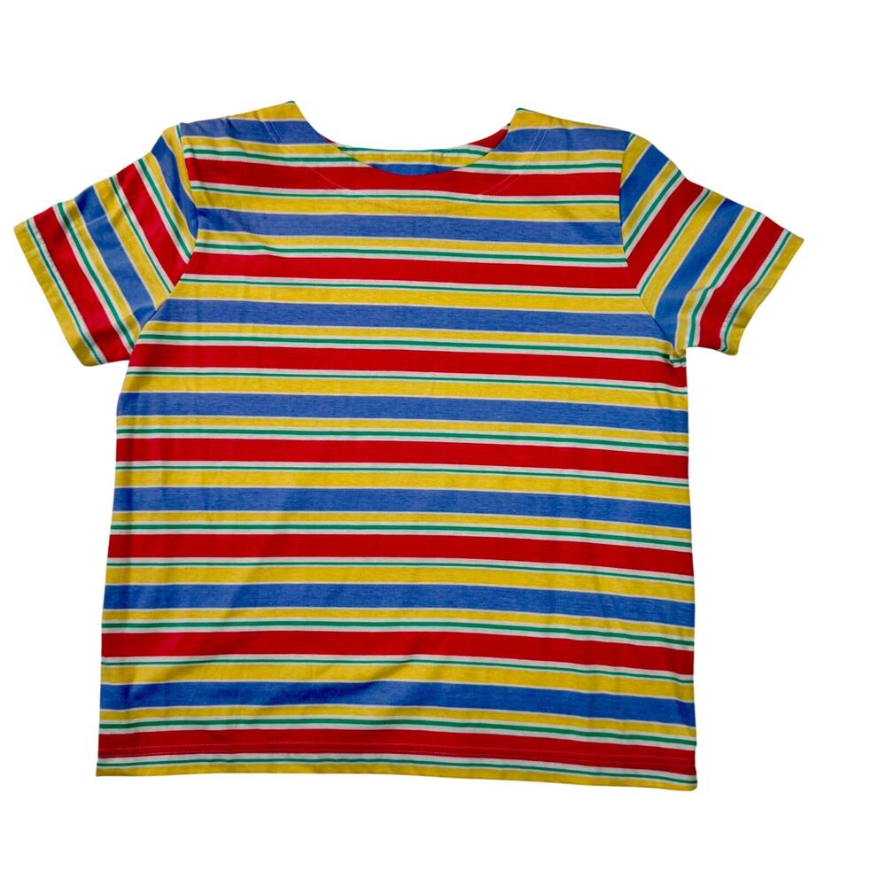 Jaclyn Smith Sport Multicolor Striped Tee Women’s Large 90s Skate Whimsy VTG